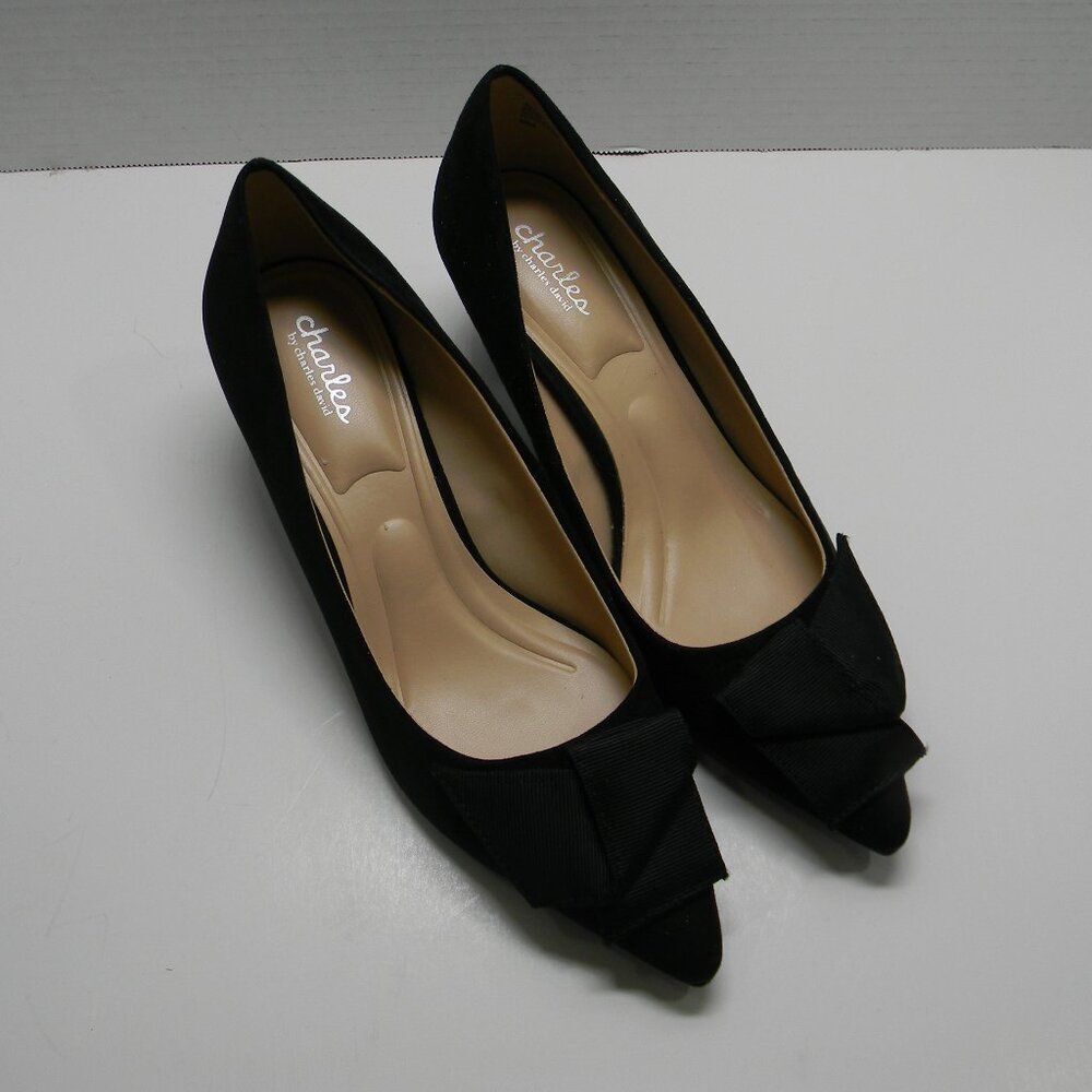 Charles by Charles David "Adam" Black Sueded Heels Pumps w/ Block Heel NWOT